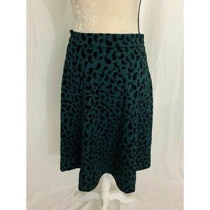 To La Roo Womens New Green Black Velvet Fit Flare Midi Skirt 18 $69 28 in waist